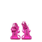 The Attico - Pink Satin Stiletto Heels Sandals