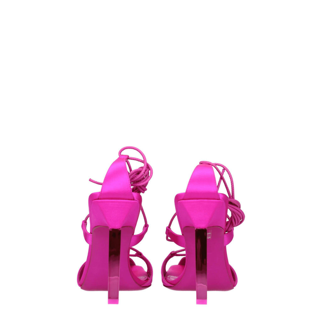 The Attico - Pink Satin Stiletto Heels Sandals