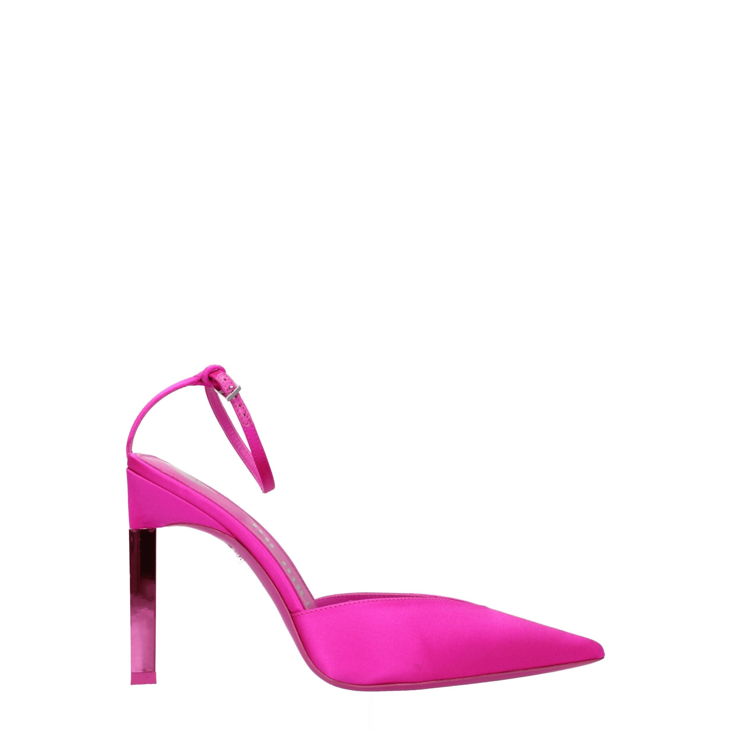 The Attico – Fuchsia Satin Pointed-Toe Stiletto Sandals