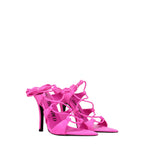 The Attico – Fuchsia Suede Strappy Stiletto Sandals