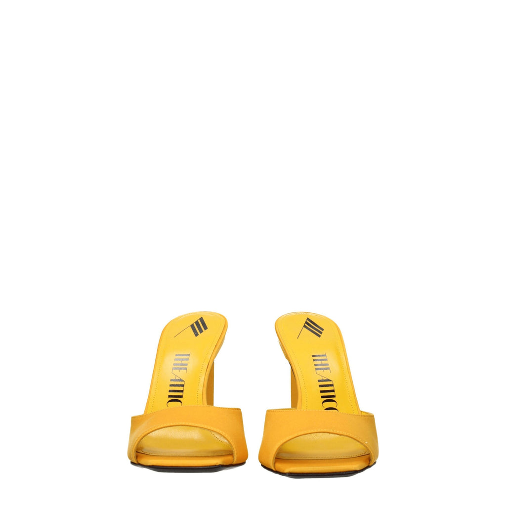 The Attico – Orange Satin Rhinestone Stiletto Sandals