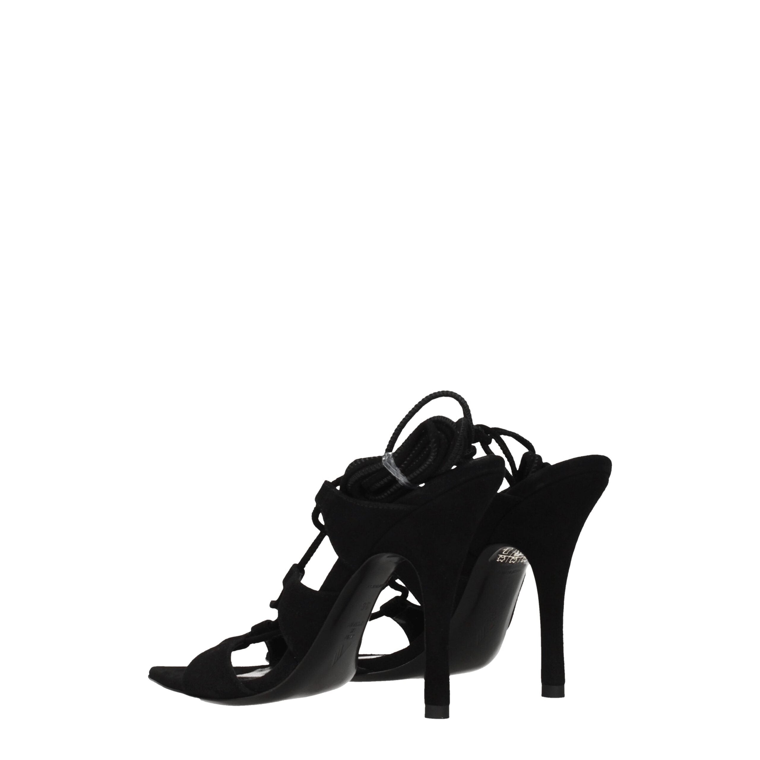 The Attico – Black Suede Stiletto Heel Sandals