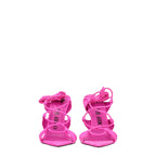 The Attico – Fuchsia Suede Strappy Stiletto Sandals