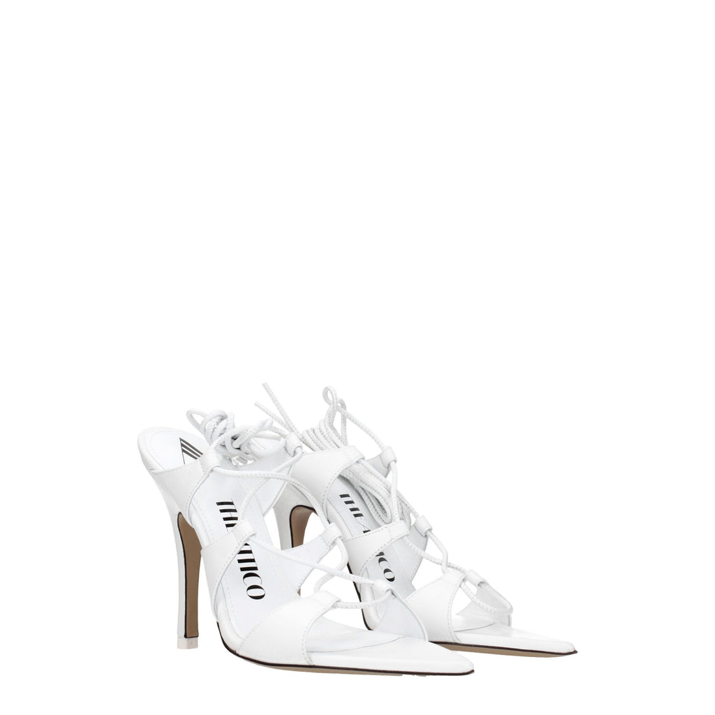 The Attico – White Leather Stiletto Sandals