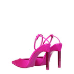 The Attico – Fuchsia Satin Pointed-Toe Stiletto Sandals