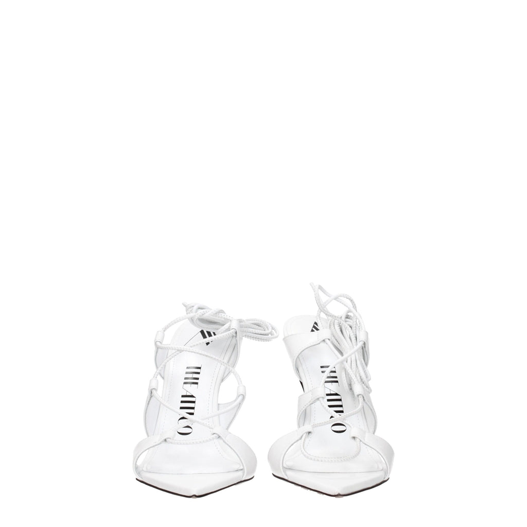 The Attico – White Leather Stiletto Sandals