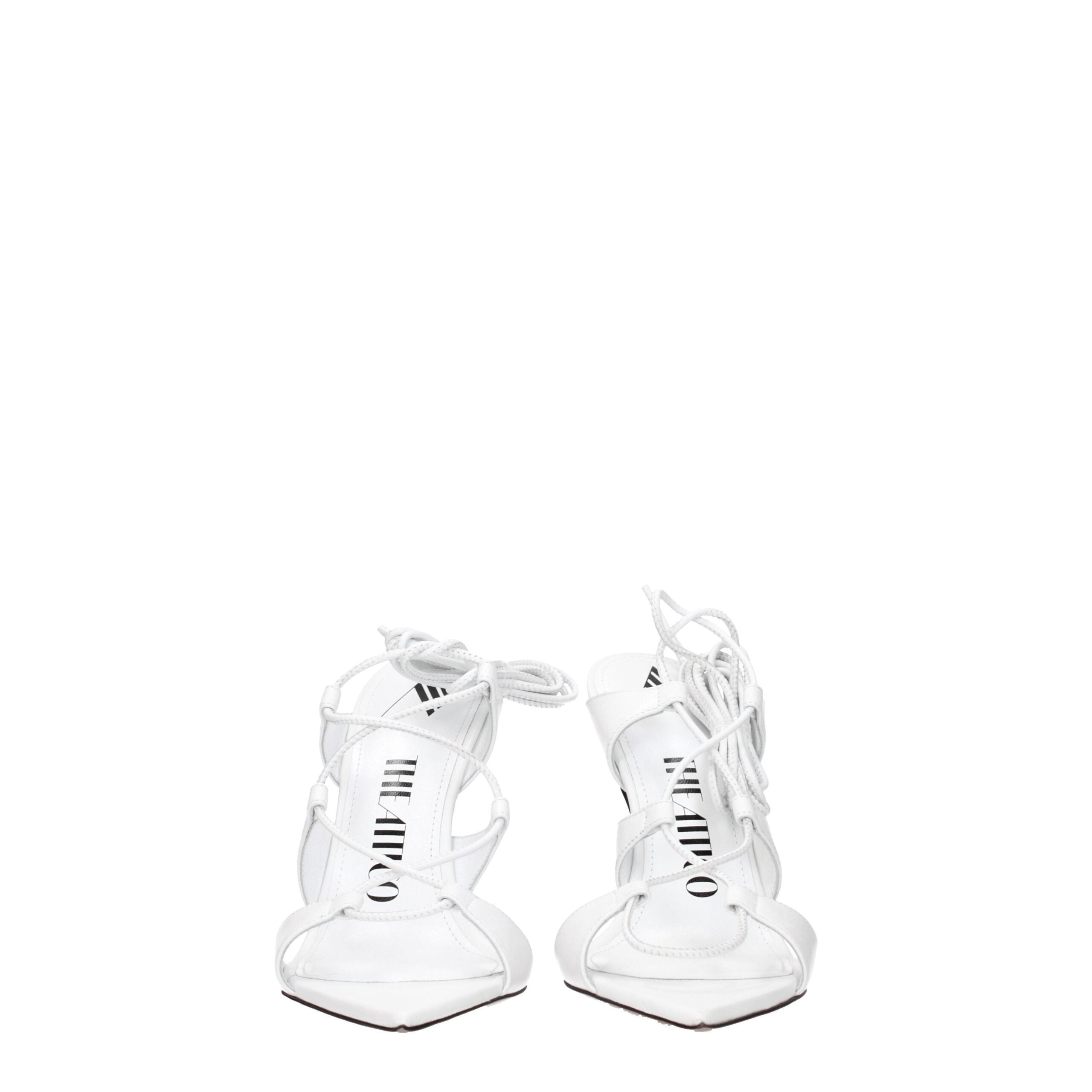 The Attico – White Leather Stiletto Sandals