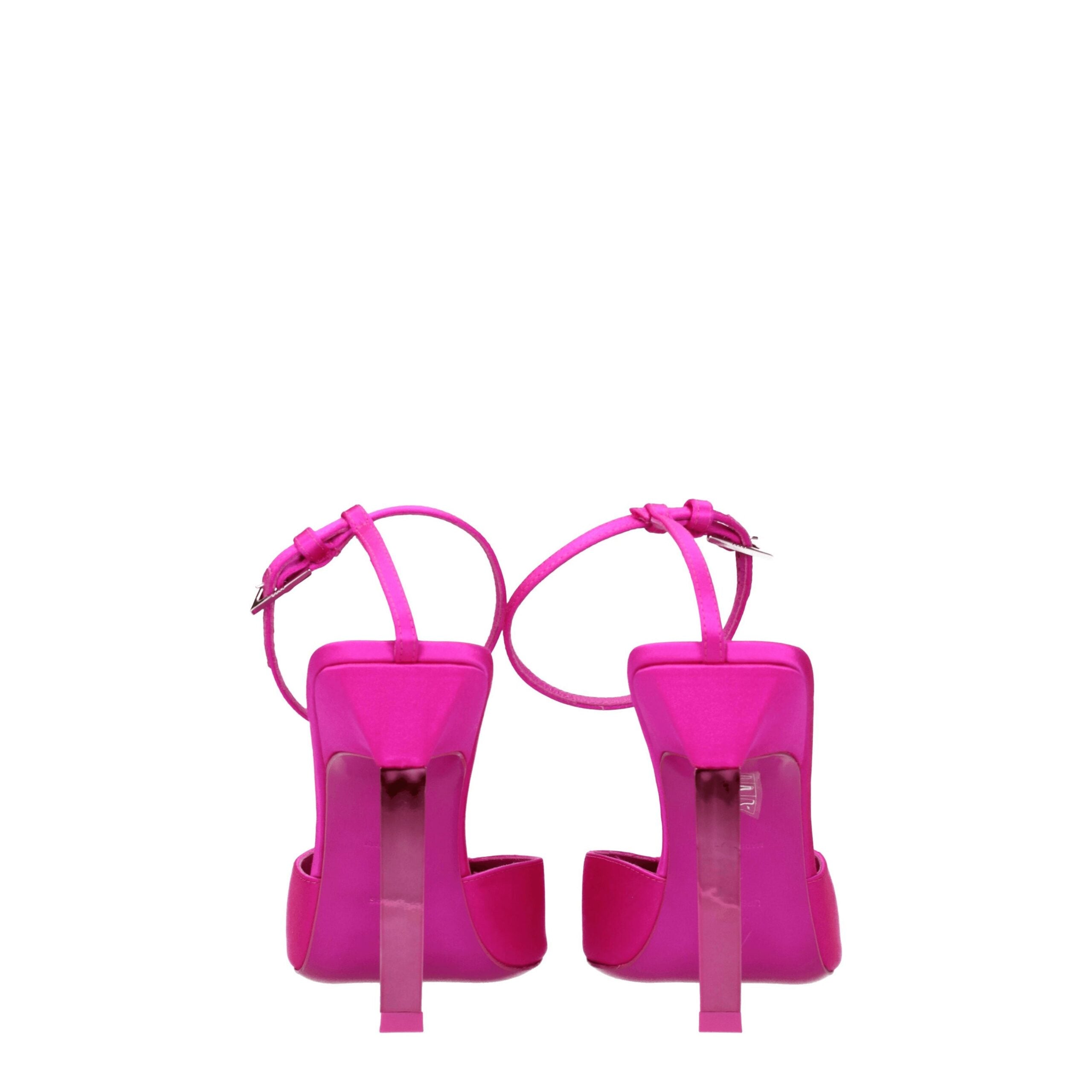 The Attico – Fuchsia Satin Pointed-Toe Stiletto Sandals