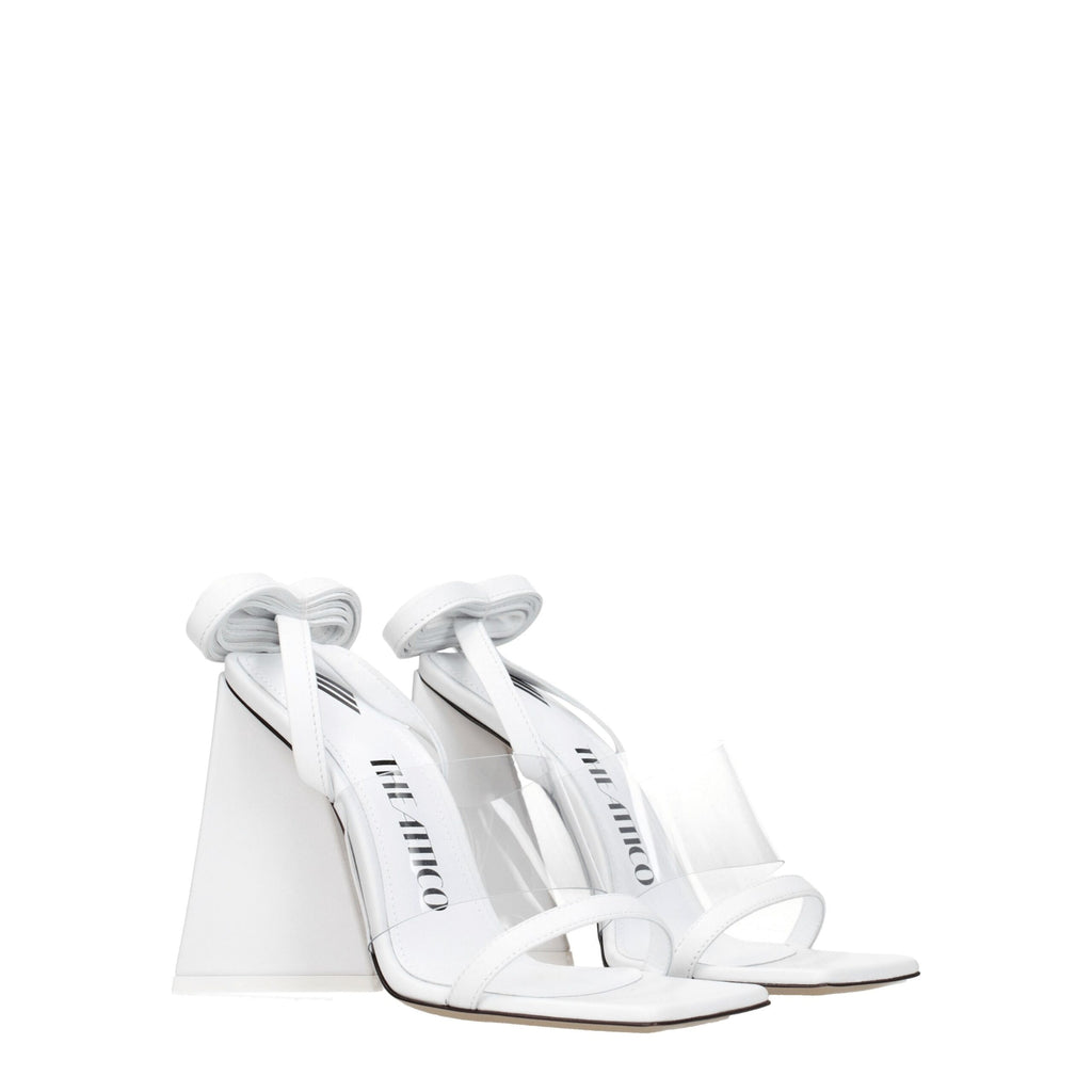 The Attico – White Leather Stiletto Sandals
