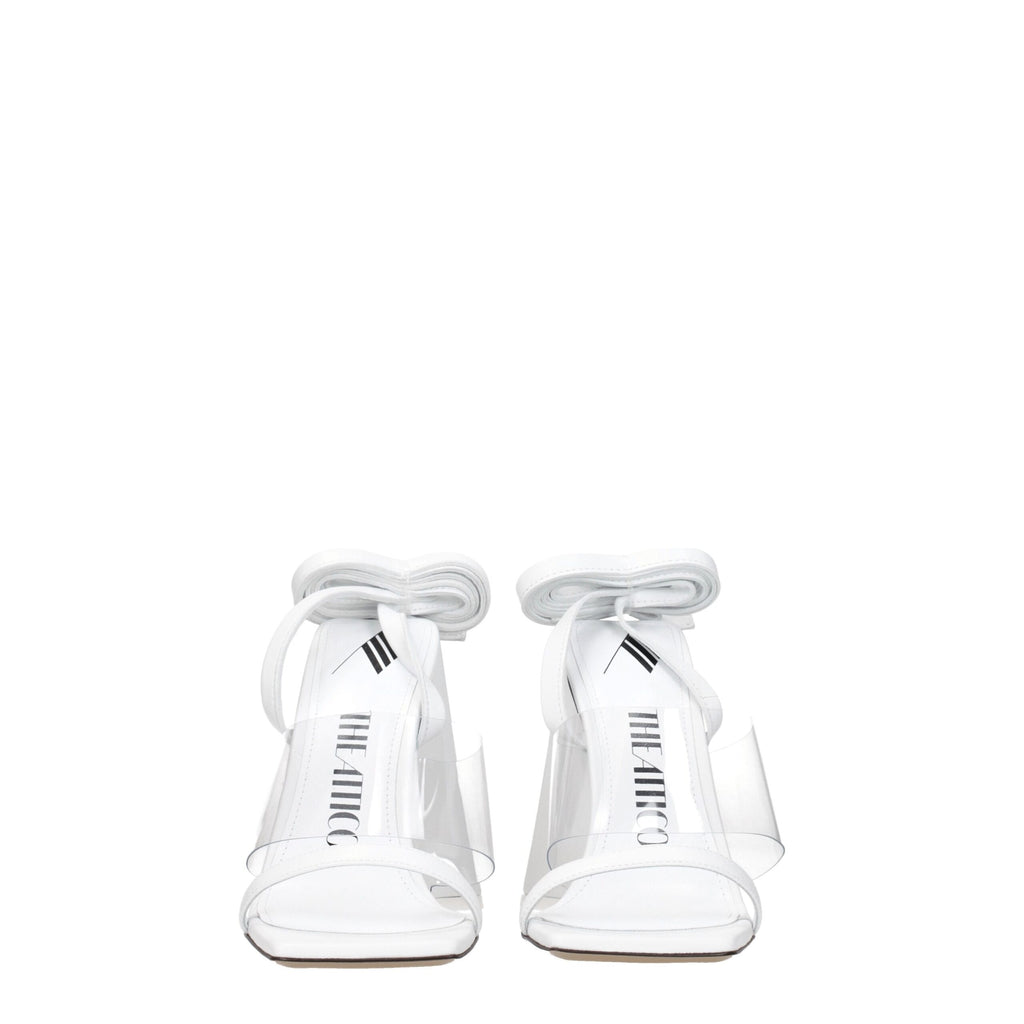 The Attico – White Leather Stiletto Sandals