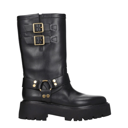 Celine – Gold Leather Ankle Boots