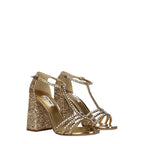 Miu Miu – Gold Glitter Platform Sandals