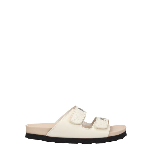 Palm Angels – Beige Leather Flat Sandals