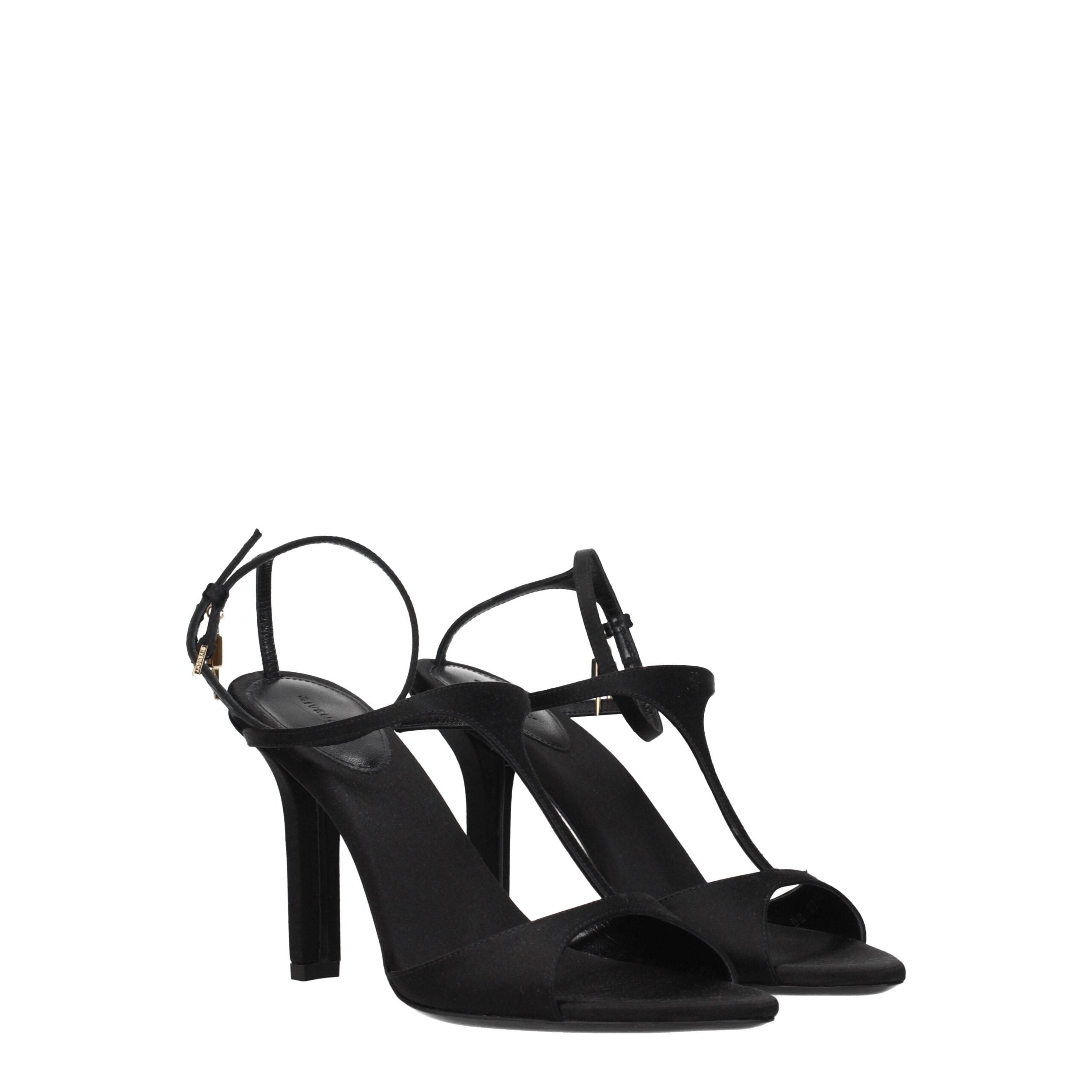 Givenchy – Black Satin Stiletto Heels Sandals