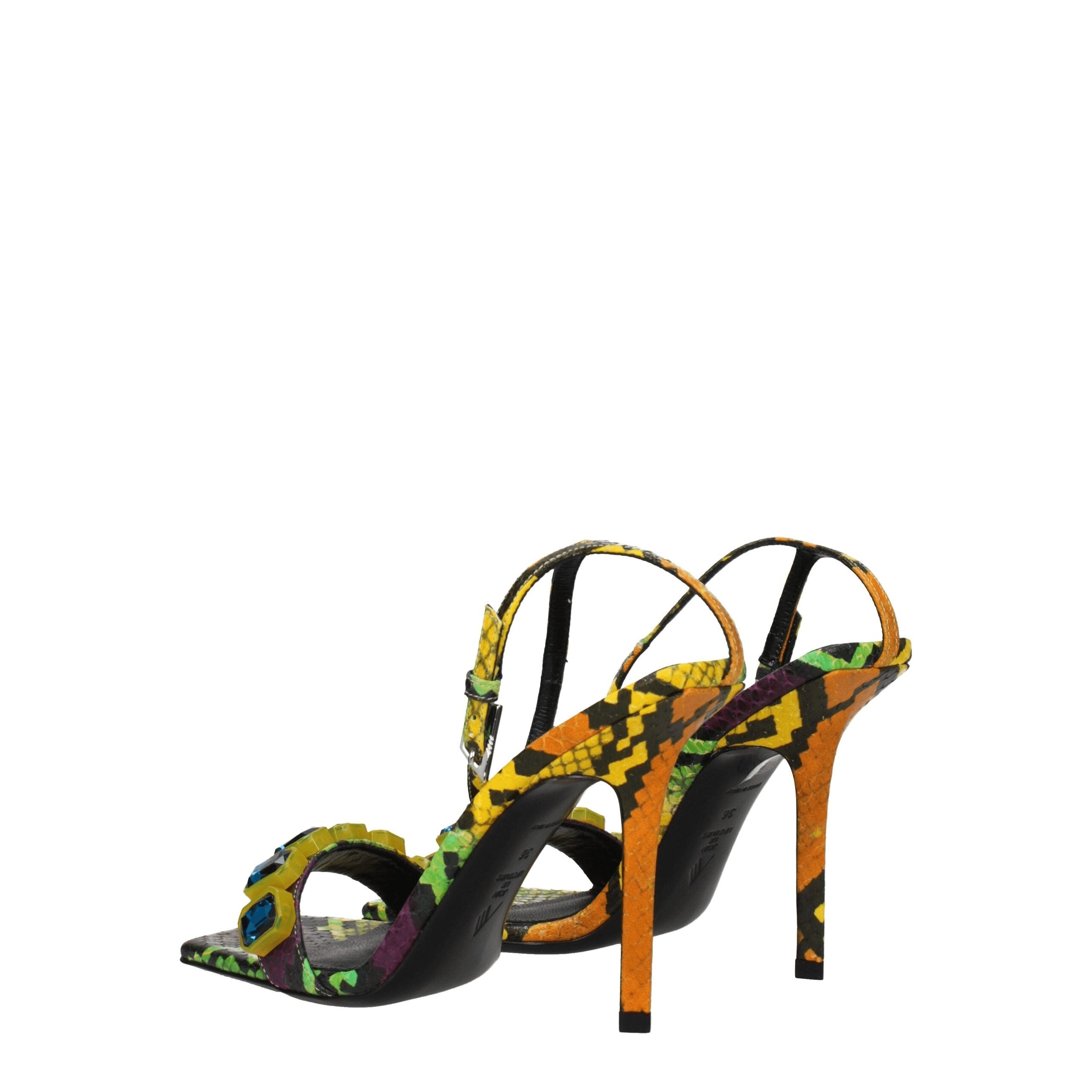 The Attico – Multicolor Snake-Print Stiletto Sandals