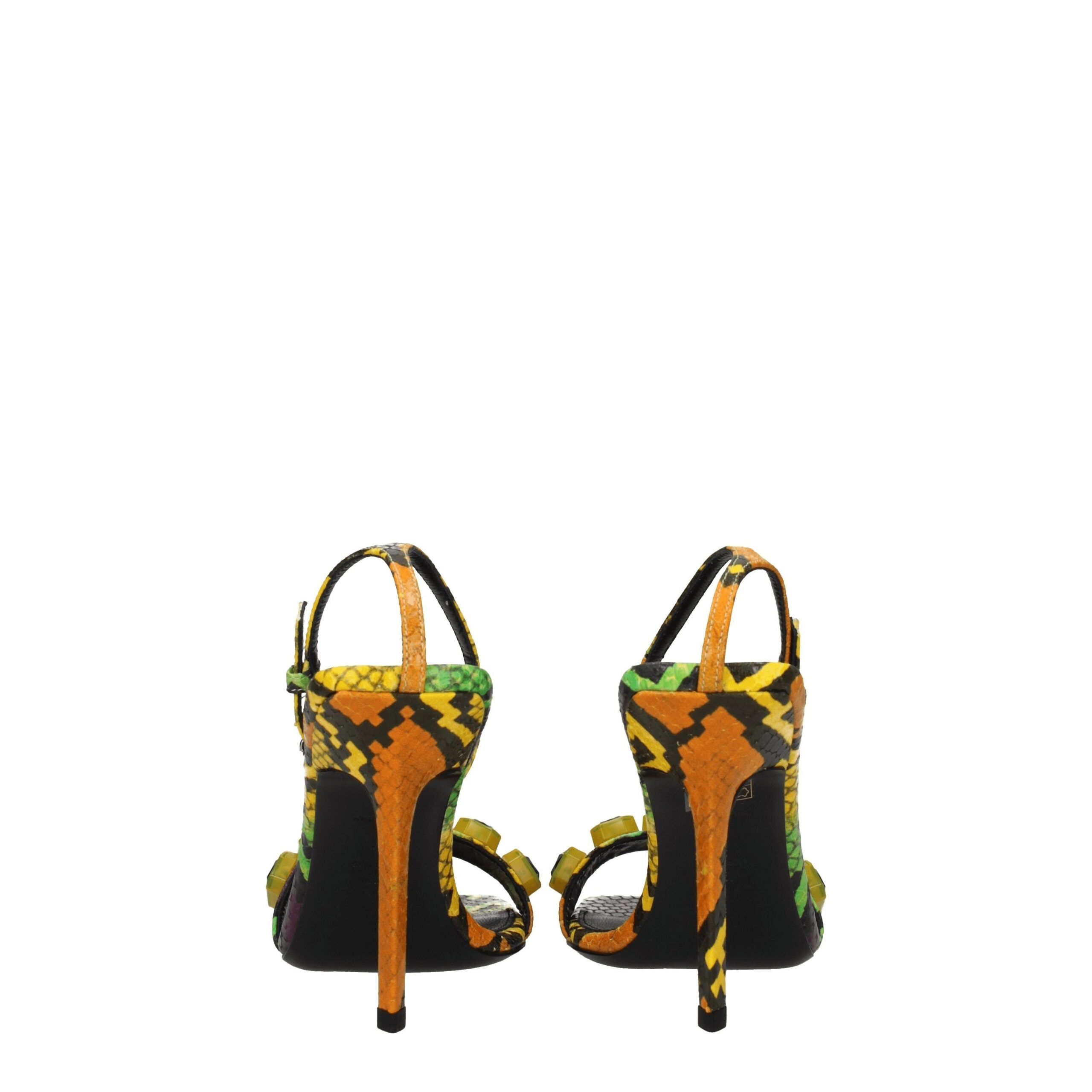 The Attico – Multicolor Snake-Print Stiletto Sandals