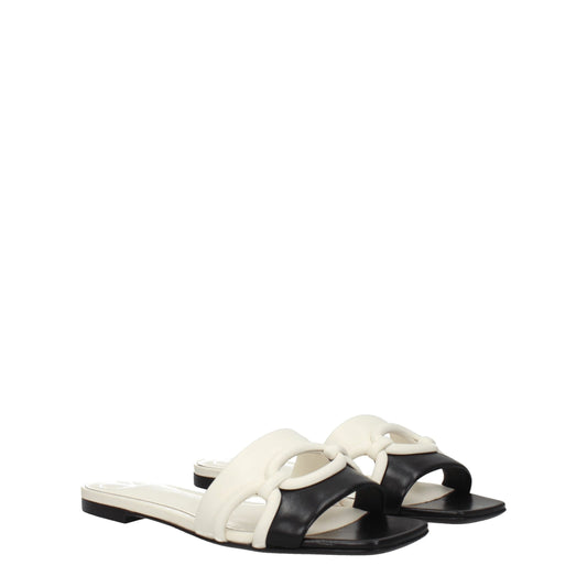 Valentino Garavani – Black Leather Open-Toe Slippers