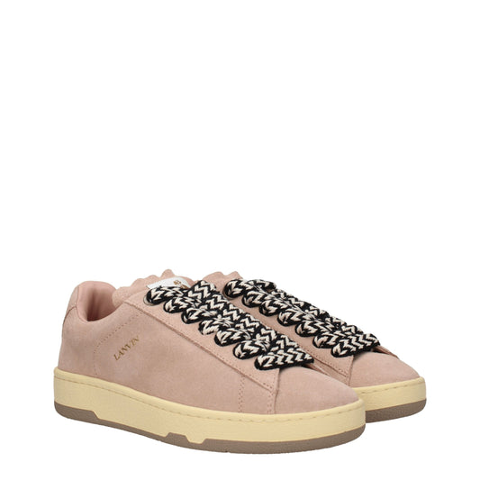 Lanvin – Pink Suede Low-Top Sneakers