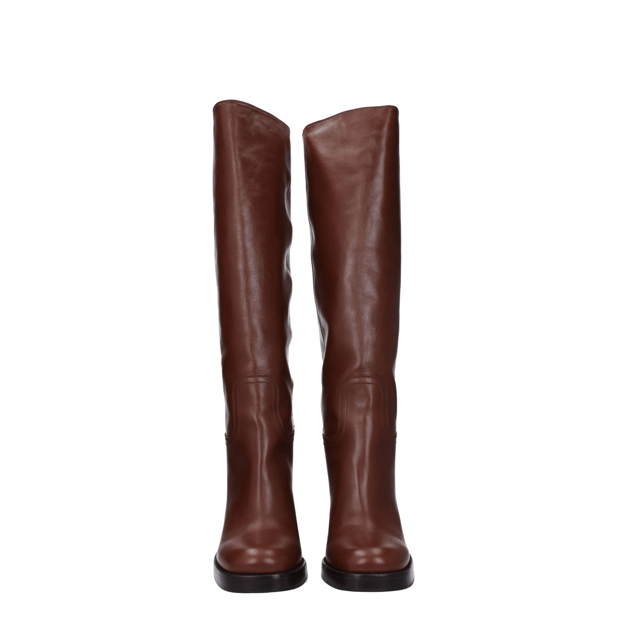Prada – Brown Leather High Heel Boots