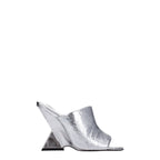 The Attico – Silver Leather Platform Sandals