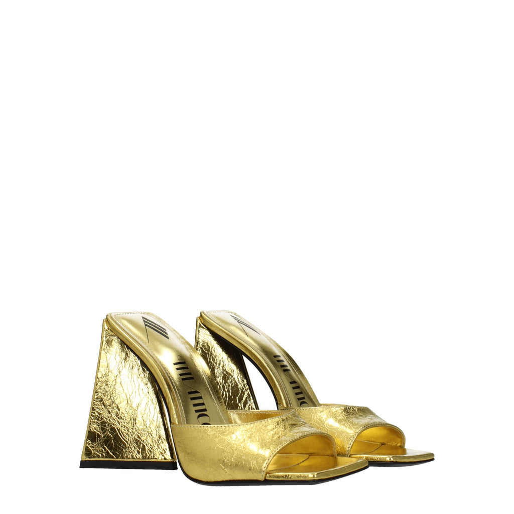 The Attico – Gold Leather Platform Sandals