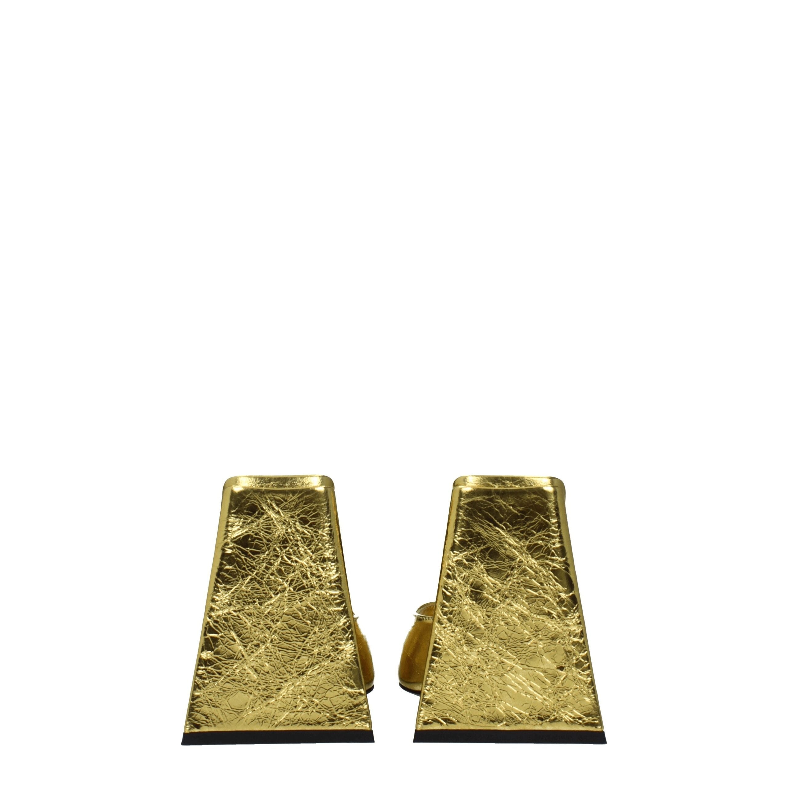 The Attico – Gold Leather Platform Sandals