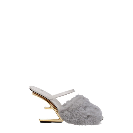 Fendi – Gray Mink High-Heeled Sandals