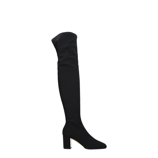 Valentino Garavani – Black Fabric Over-The-Knee Boots