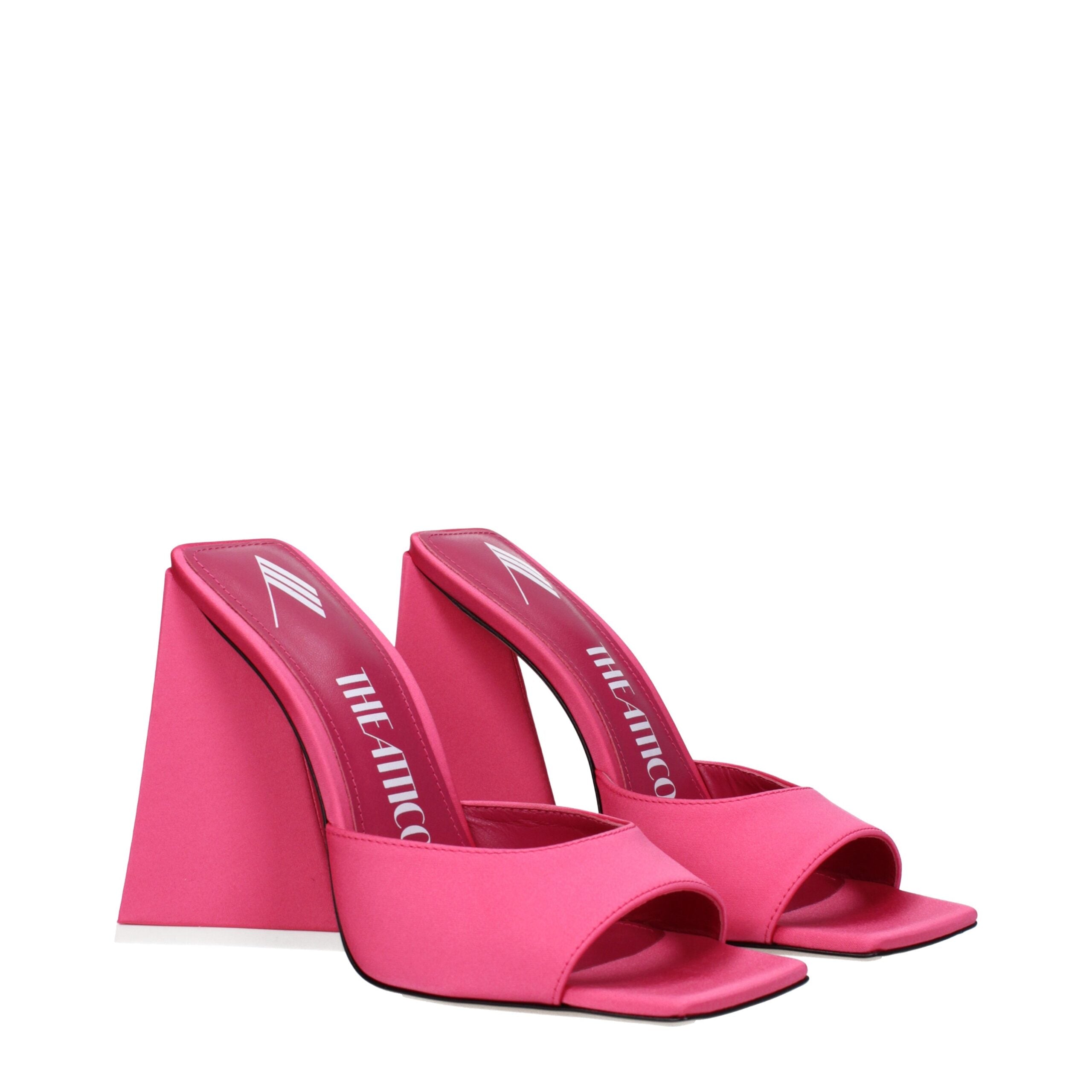 The Attico – Pink Fabric Open-Toe Platform Sandals