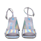 The Attico – Silver Eco Leather Platform Sandals