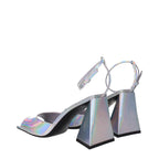The Attico – Silver Eco Leather Platform Sandals