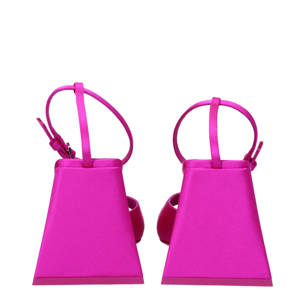 The Attico - Pink Satin Stiletto Heels Sandals