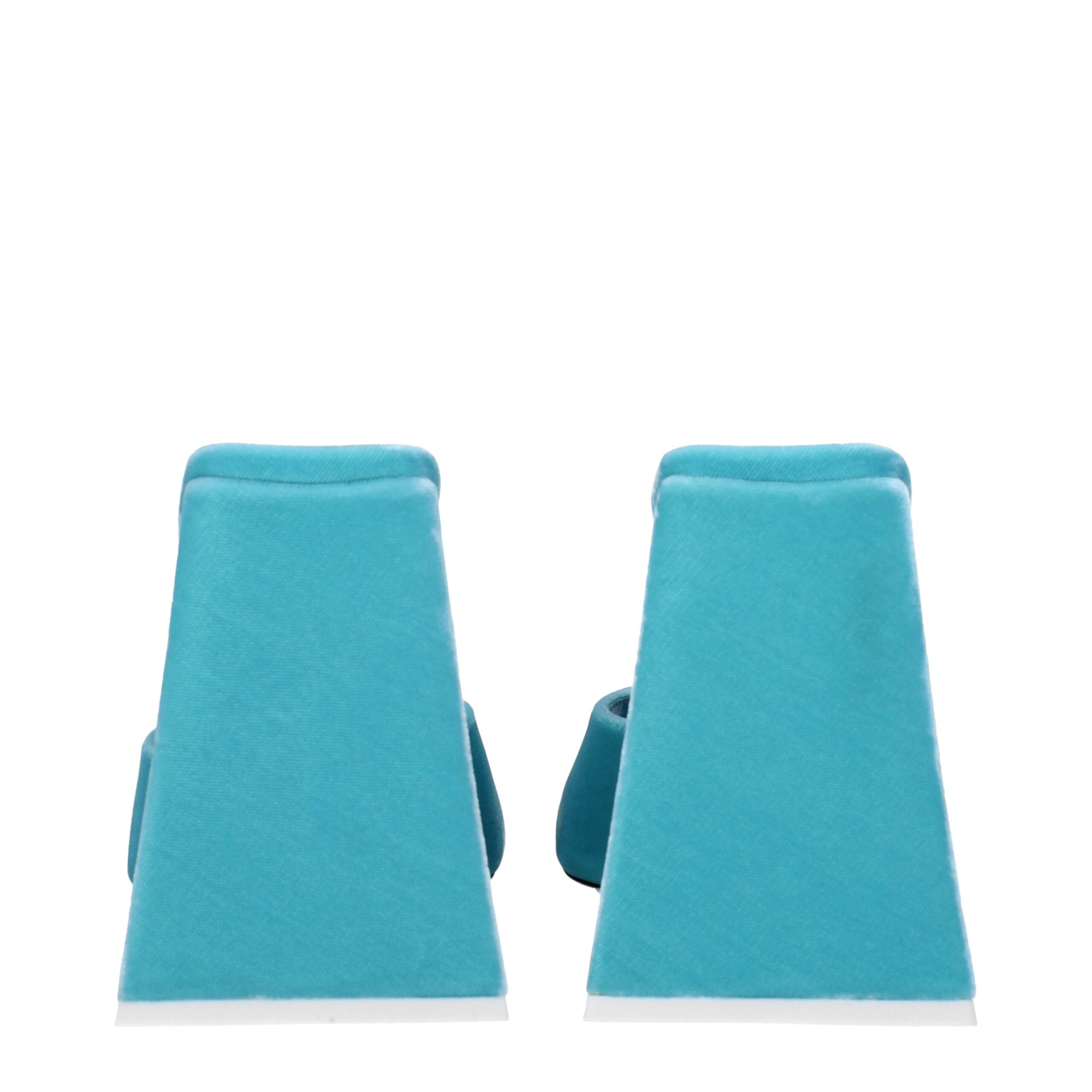 The Attico – Light Blue Velvet Platform Sandals