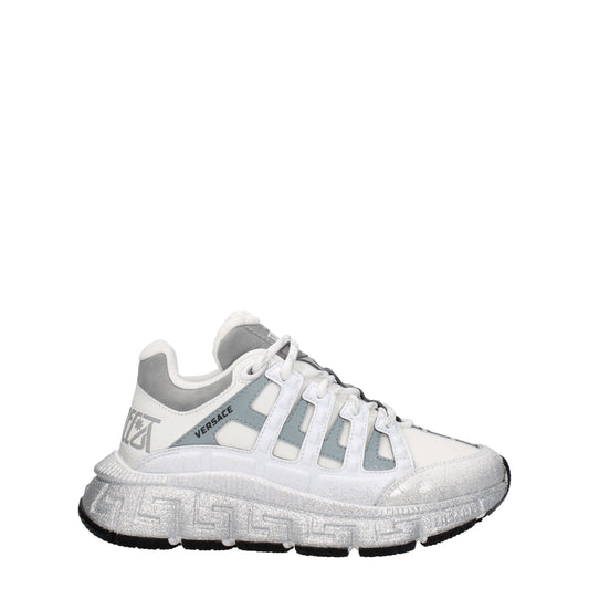 Versace – White Fabric Athletic Sneakers