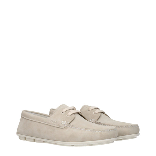 Prada – Gray Suede Slip-On Loafers