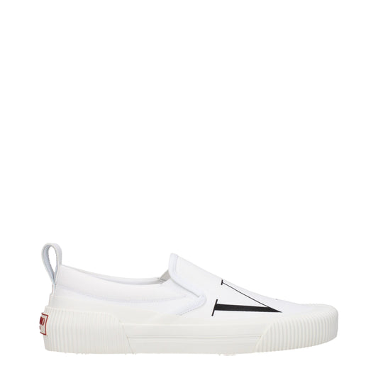 Valentino Garavani – White Fabric Slip-On Loafers