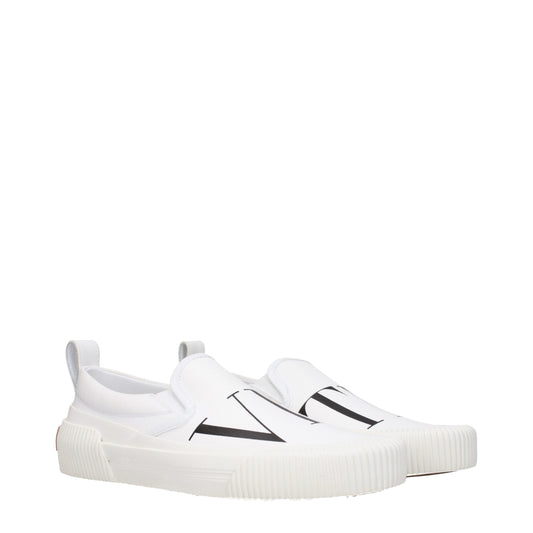 Valentino Garavani – White Fabric Slip-On Loafers