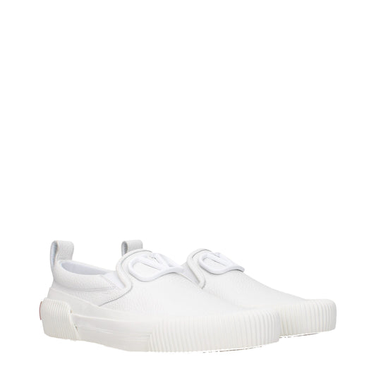Valentino Garavani – White Leather Slip-On Loafers