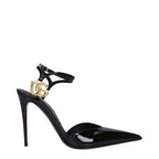 Dolce & Gabbana – Black Patent Leather Stiletto Heels Sandals