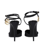 Dolce & Gabbana – Black Patent Leather Stiletto Heels Sandals