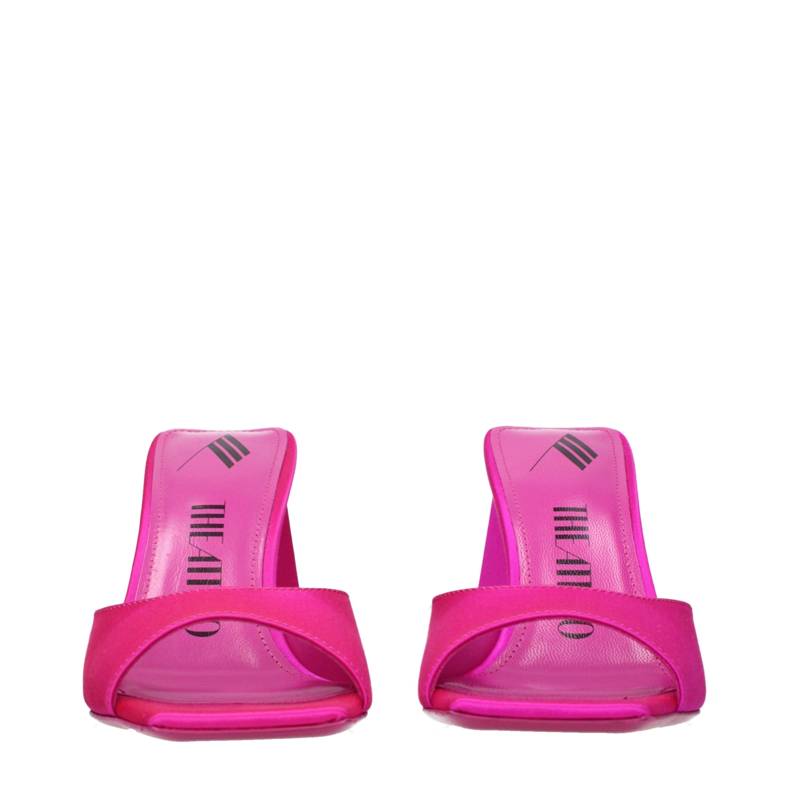 The Attico - Pink Satin Stiletto Heels Sandals