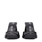 The Attico - Black Leather Stiletto Heels Sandals