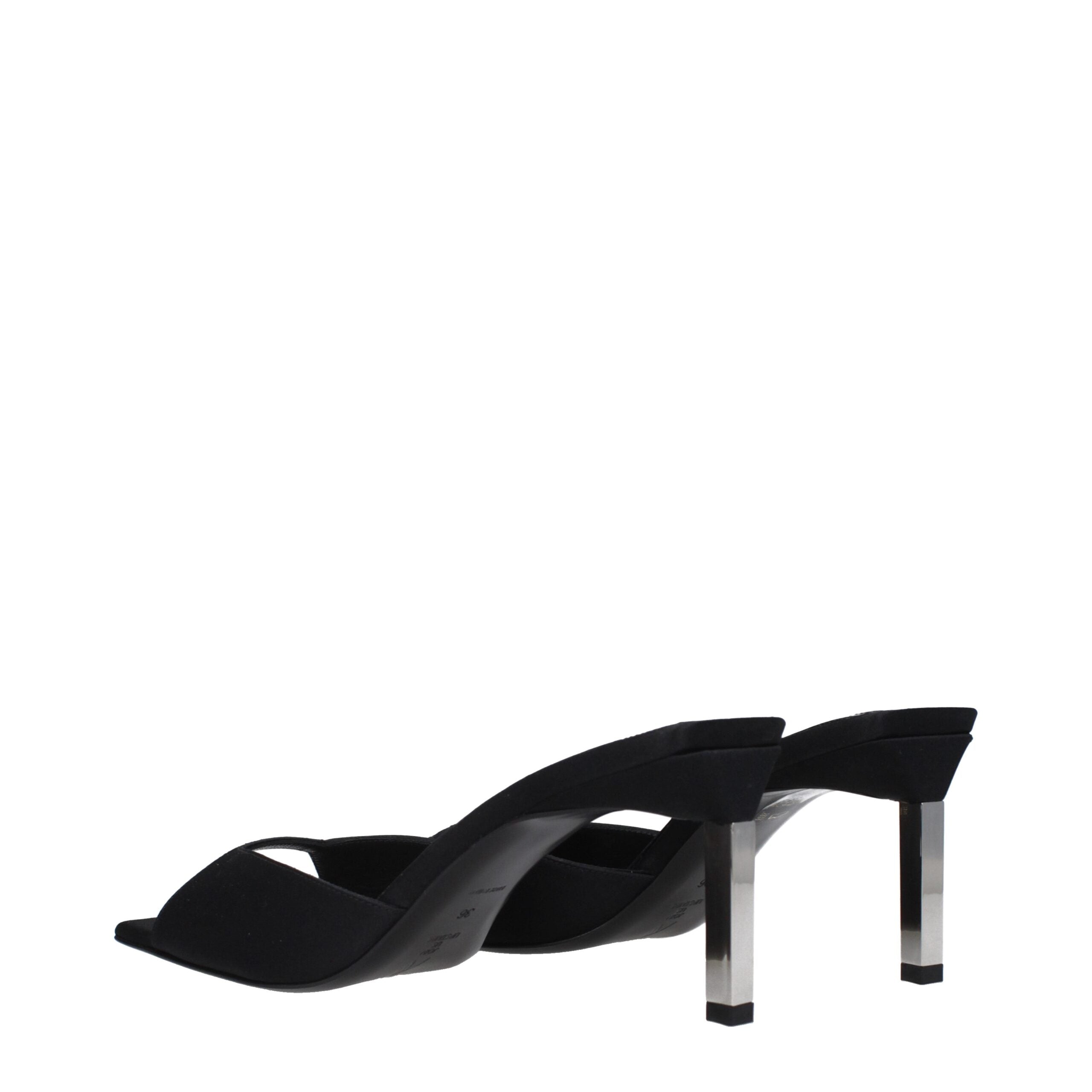 The Attico - Black Satin Stiletto Heels Sandals