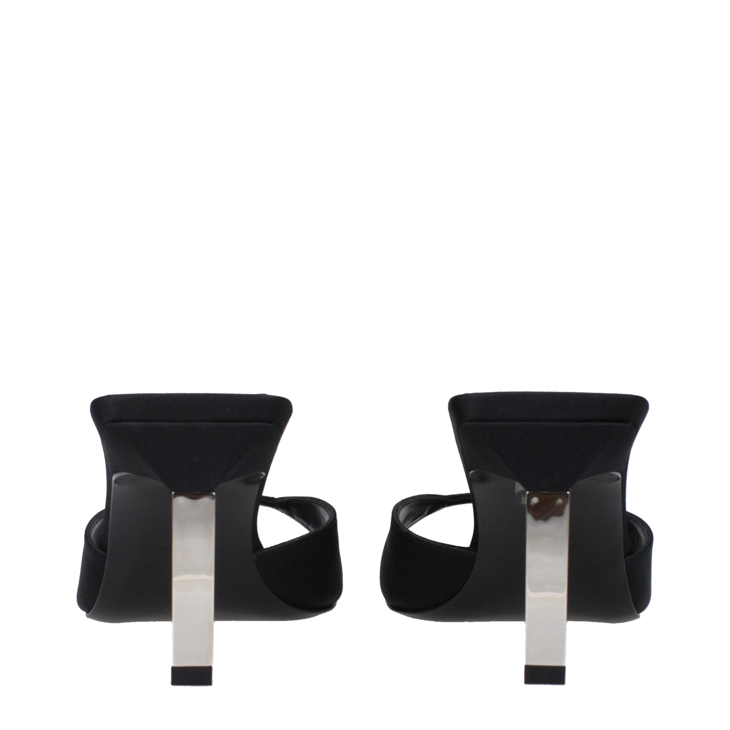 The Attico - Black Satin Stiletto Heels Sandals