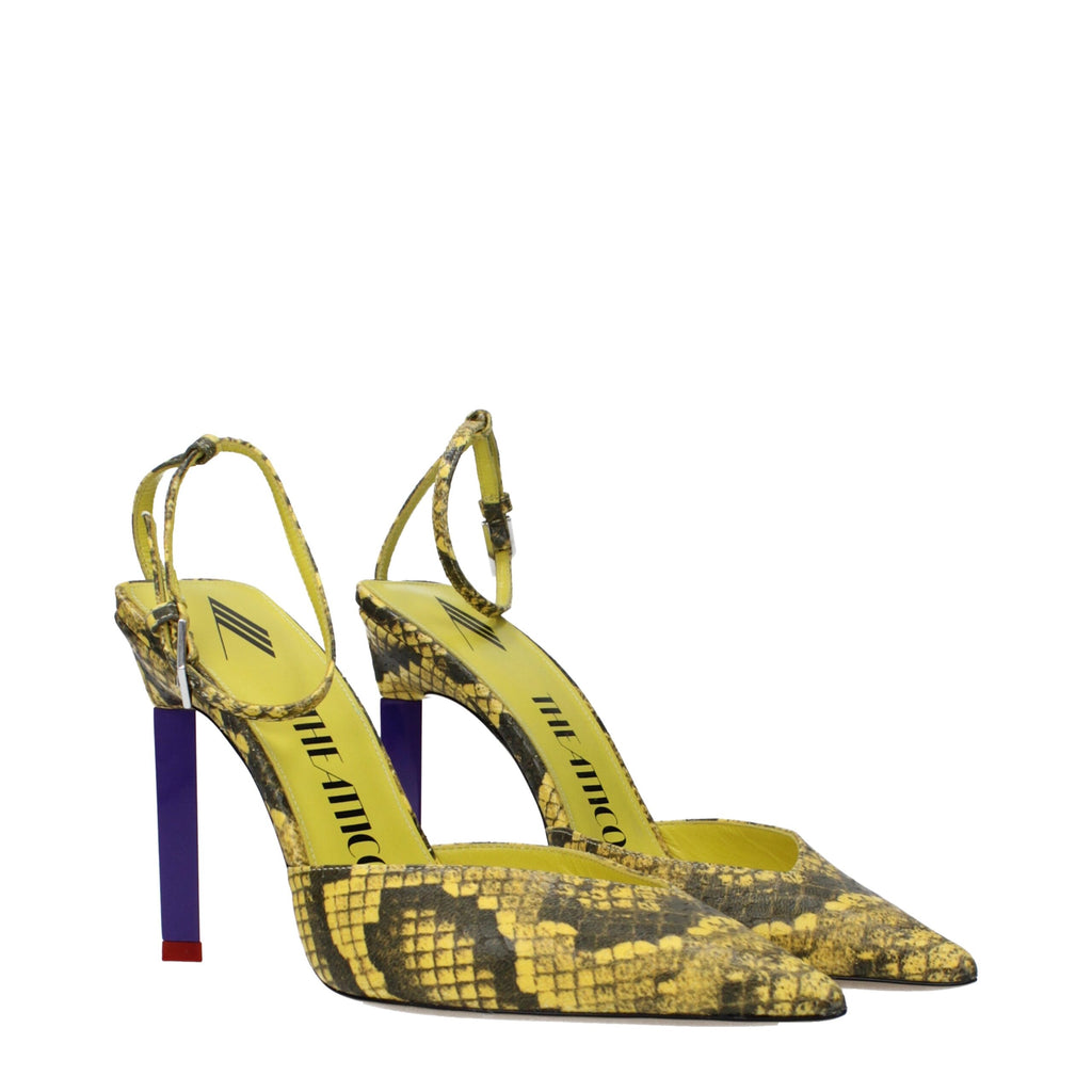 The Attico - Yellow Leather High Heel Pumps
