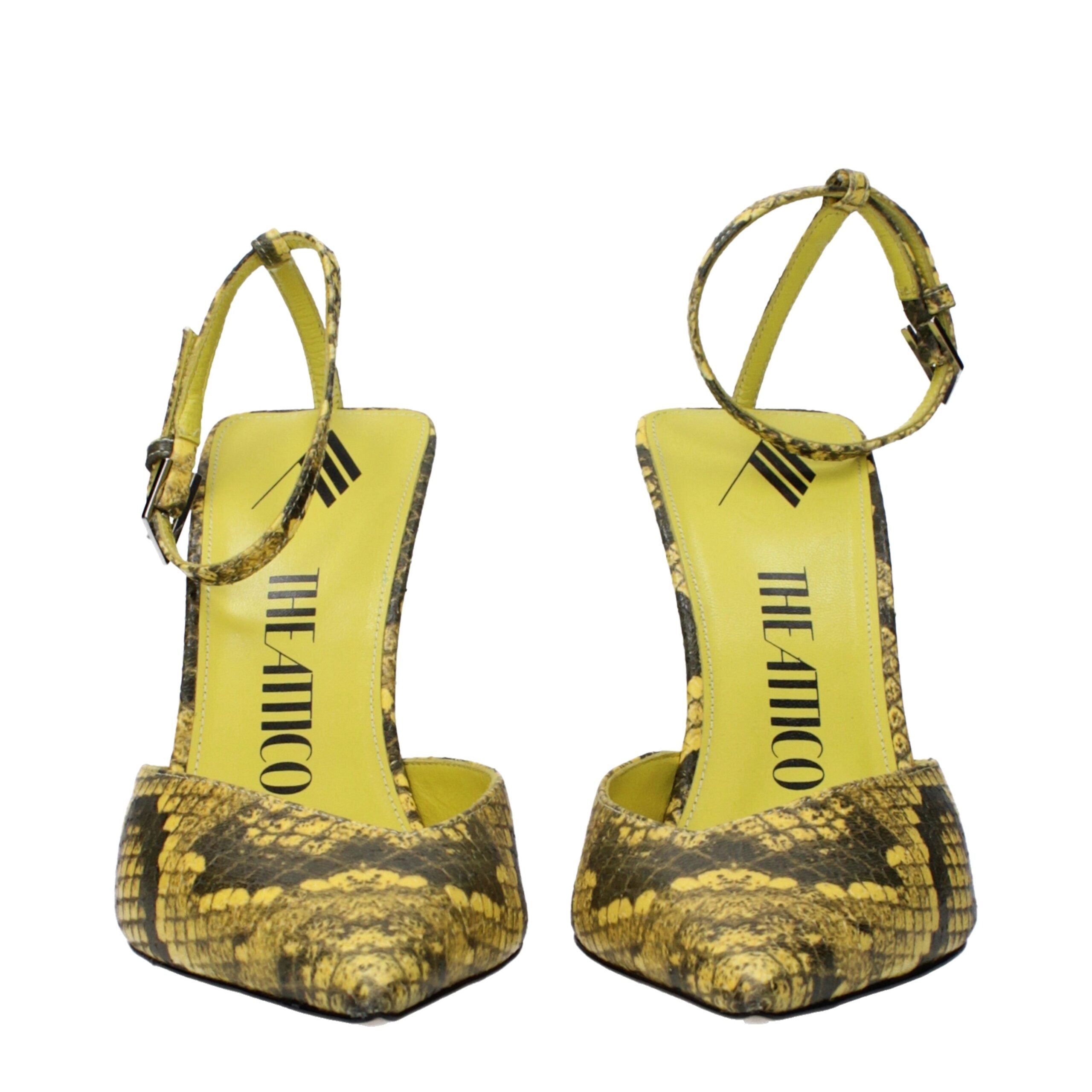 The Attico - Yellow Leather High Heel Pumps
