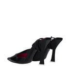 The Attico - Black Leather Stiletto Heels Sandals