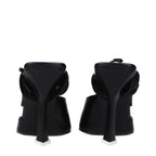 The Attico - Black Leather Stiletto Heels Sandals