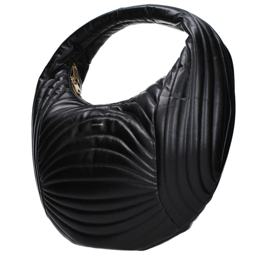 Salvatore Ferragamo – Large Leather Tote Bag in Black