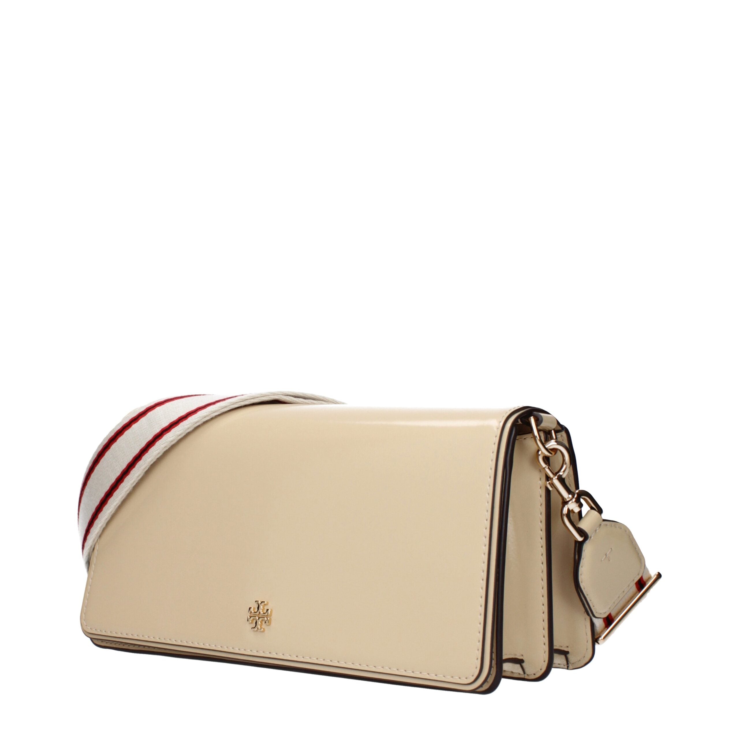 Tory Burch – Medium Patent Leather Crossbody Bag in Beige